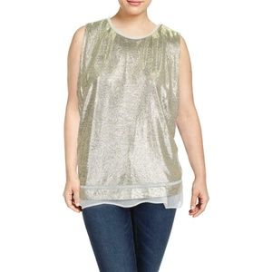 Calvin Klein Gold Sleeveless Blouse